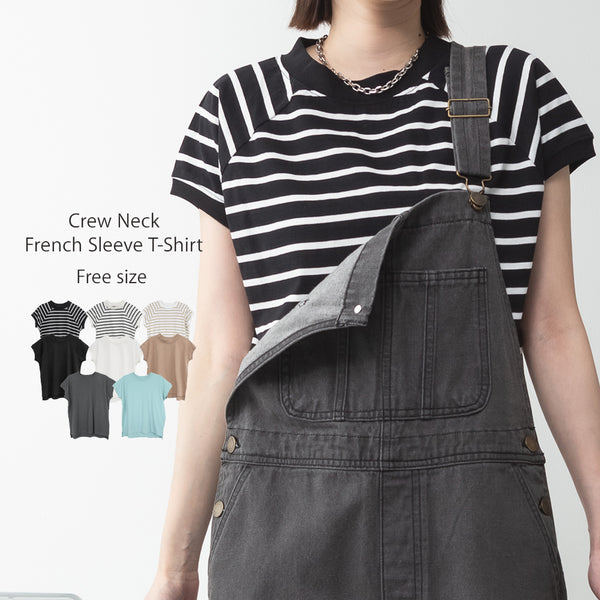 モックネックフレンチスリーブTシャツ