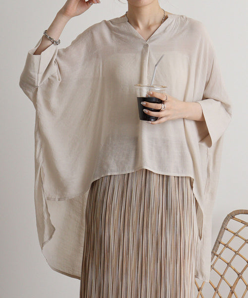 スラブバックロングシャツ