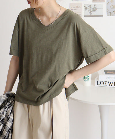 オーバーサイズVネックTee