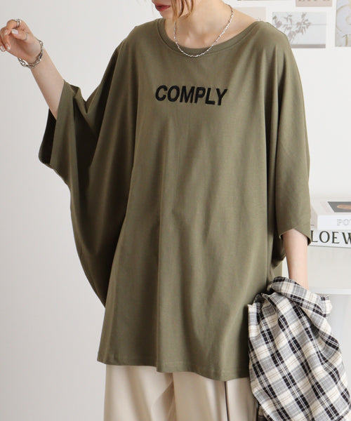 オーバーサイズ刺繍&プリントプルオーバーTee