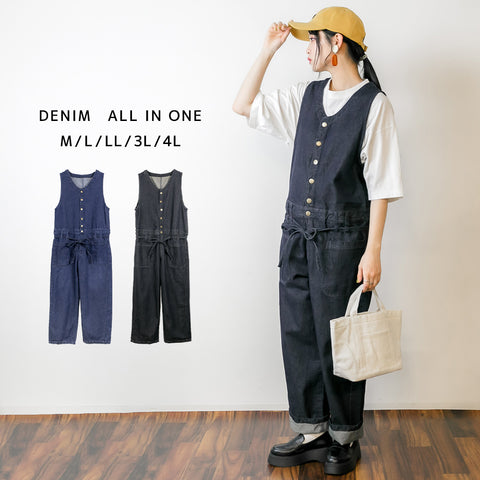デニムノースリーブマキシパンツ レディースファッション通販 キャミ サロペット オールインワン キャミソール パンツ ノースリーブマタニティ オーバーオール M L LL 3L 4L レディース 春夏秋冬 楽ちん 大きいサイズ カジュアル 体型カバー シンプルリラックス お洒落