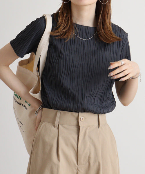 リップルストライプ半袖Ｔシャツ