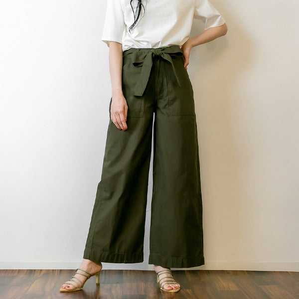 ハイウエストツイルワイドパンツ