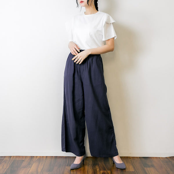 リネンワイドパンツ  麻レーヨン 薄手 ハイウエスト 大きいサイズ プチプラ 大人 ワイドパンツ 韓国ファッション 人気 ゆったり リラックス  ビッグサイズ ビッグシルエット ブラウン ベージュ ネイビー M L XL XXL LL 3L 4L レディース 春 夏