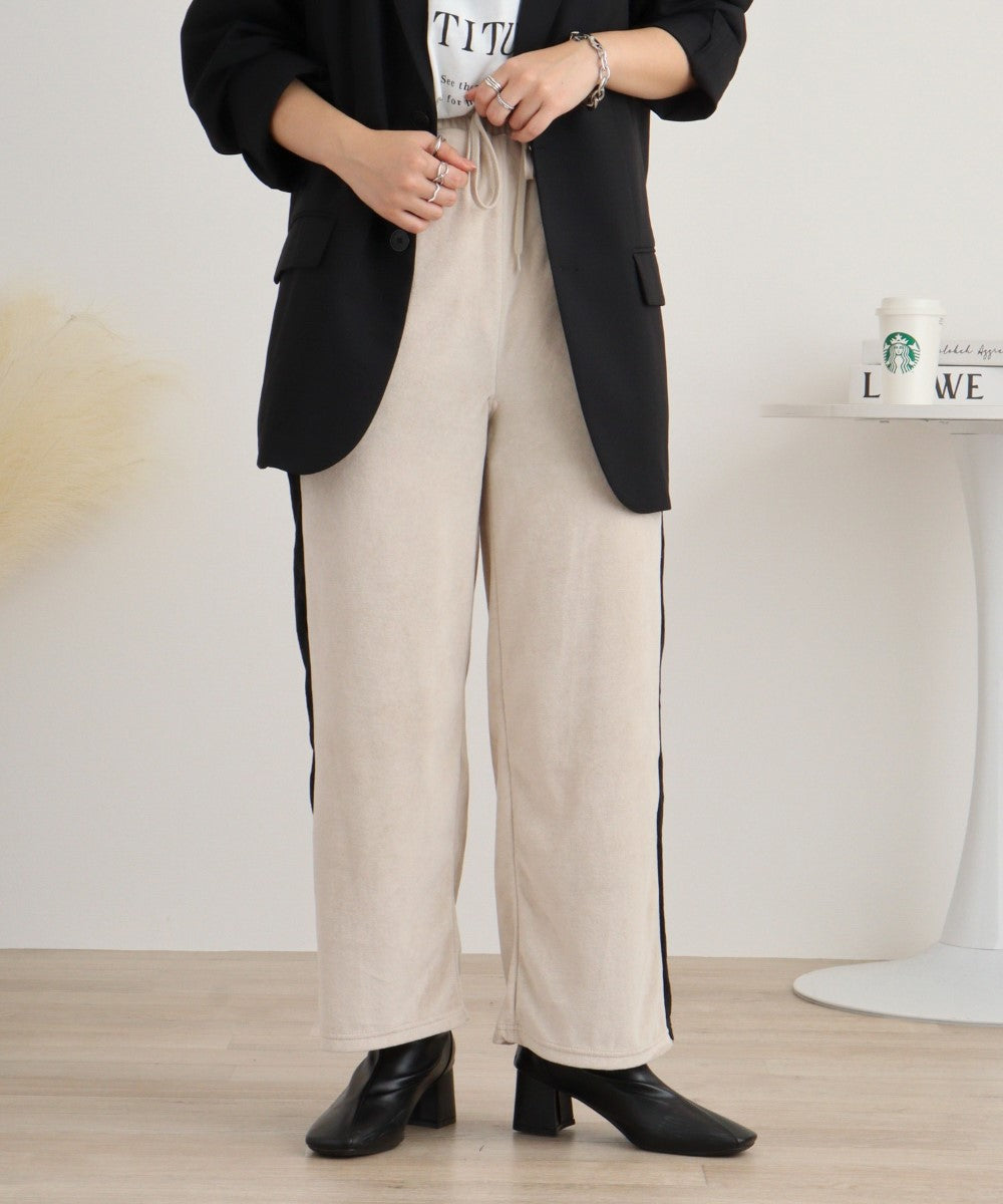 TCカットベロアライン入りパンツ