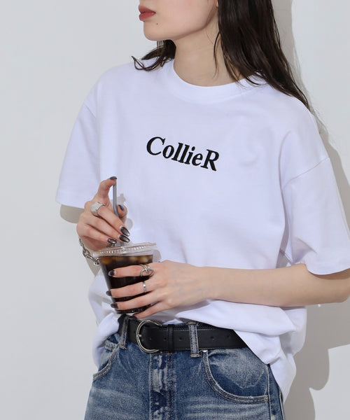 胸元刺繍ロゴBACKロゴプリントヘビーウェイトTシャツ