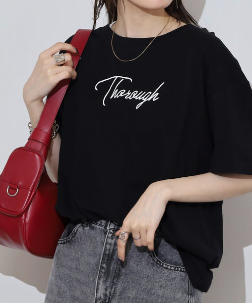 オーバーサイズシルエットロゴプリントTシャツ