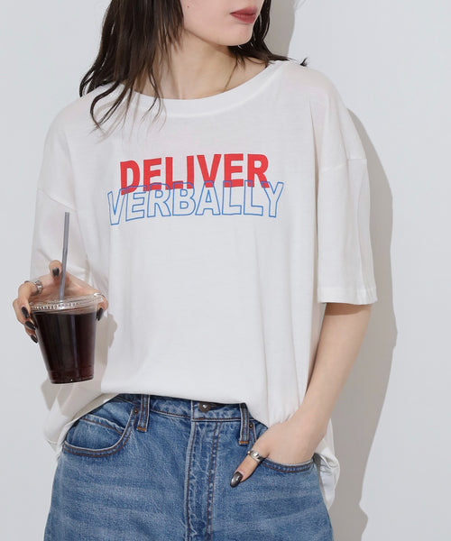 オーバーサイズシルエットロゴプリントTシャツ