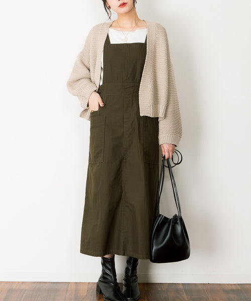 ツイルエプロンサロペットスカート