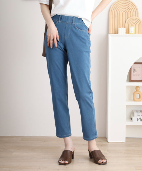 接触冷感ロング丈ストレッチパンツ