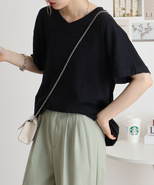 オーバーサイズVネックTee