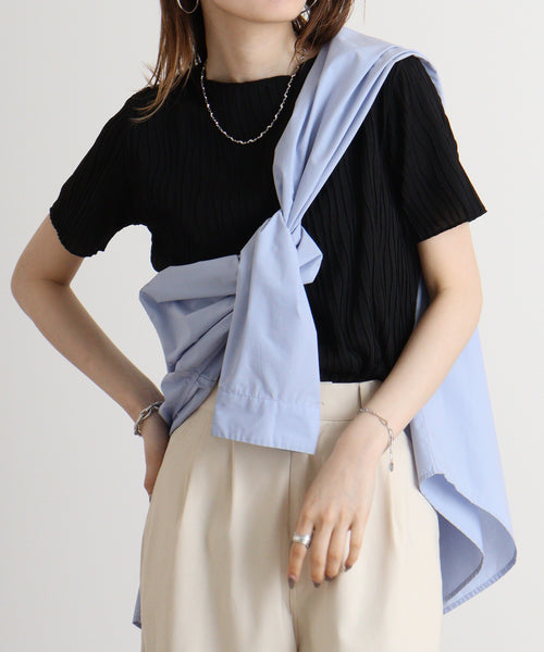 リップルストライプ半袖Ｔシャツ
