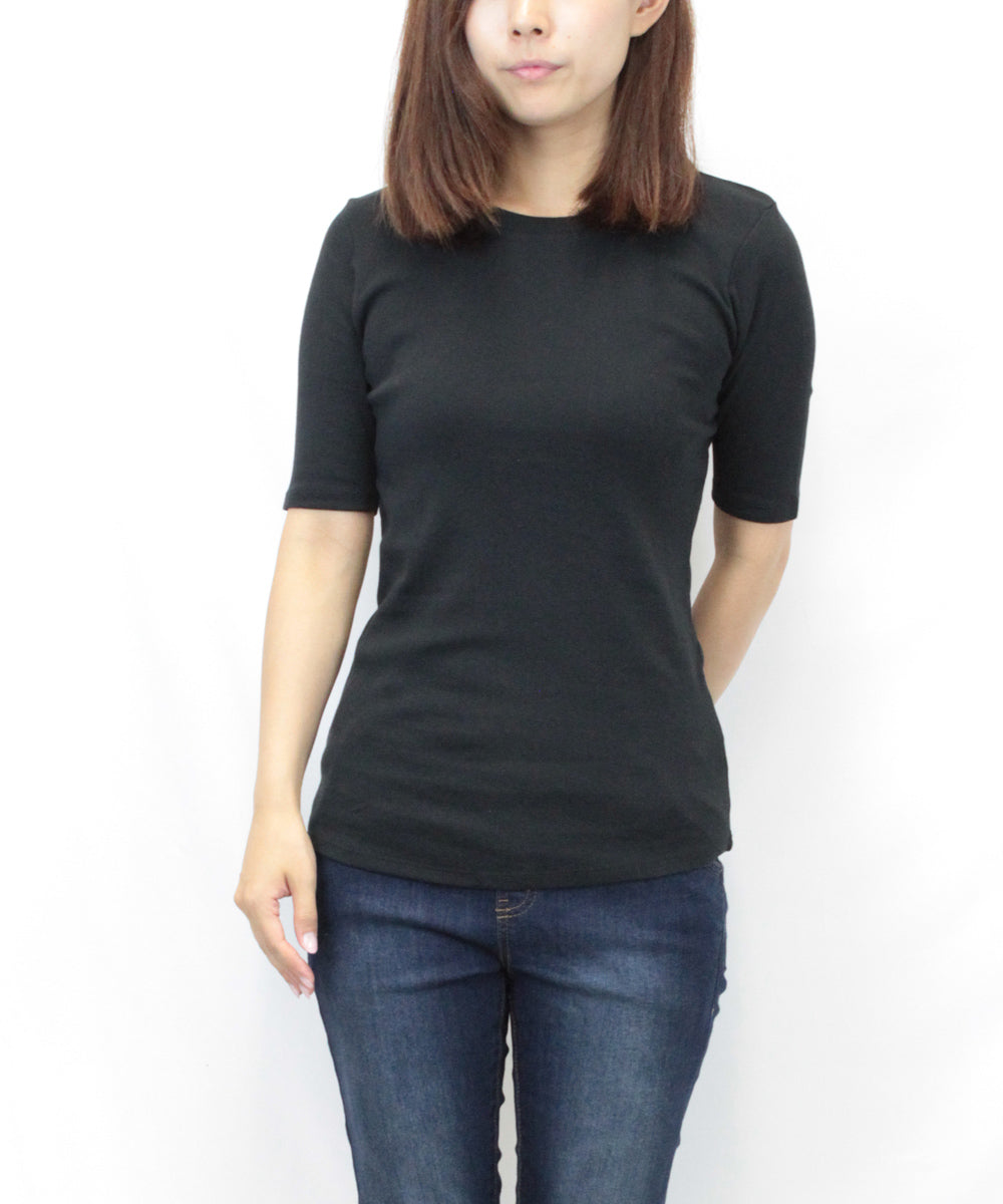 コットンフライス5分袖Tシャツ