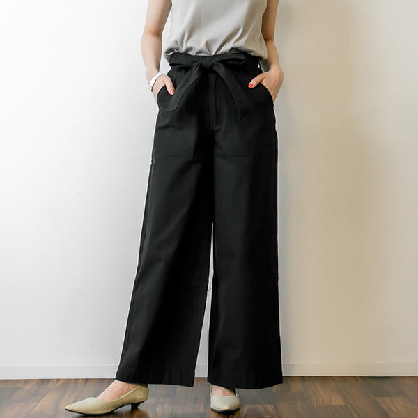 ハイウエストツイルワイドパンツ