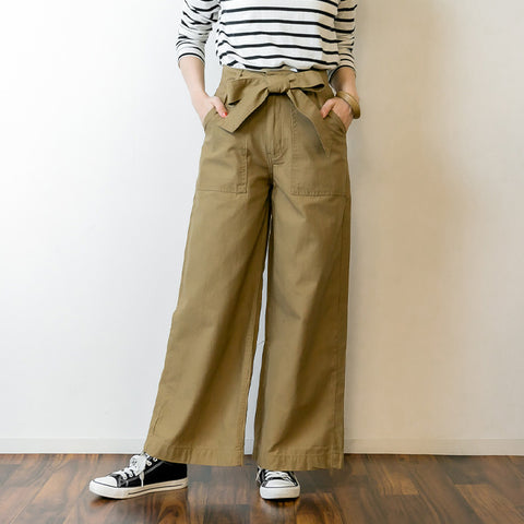 ハイウエストツイルワイドパンツ