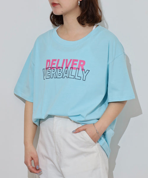 オーバーサイズシルエットロゴプリントTシャツ
