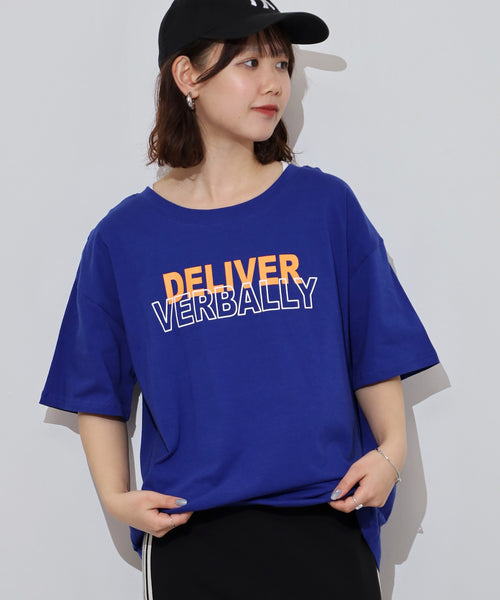 オーバーサイズシルエットロゴプリントTシャツ