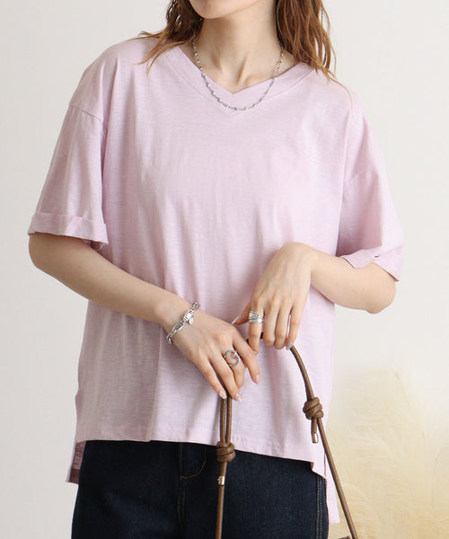 オーバーサイズVネックTee
