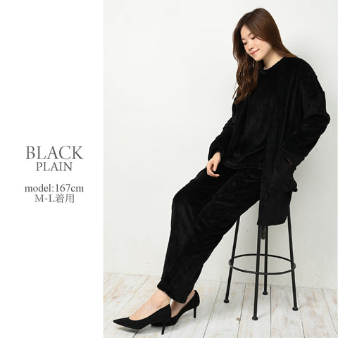 フリースボアミドル丈カーデ