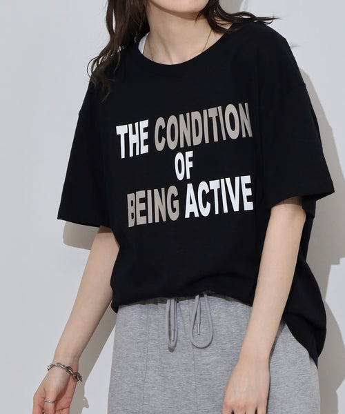 オーバーサイズシルエットロゴプリントTシャツ
