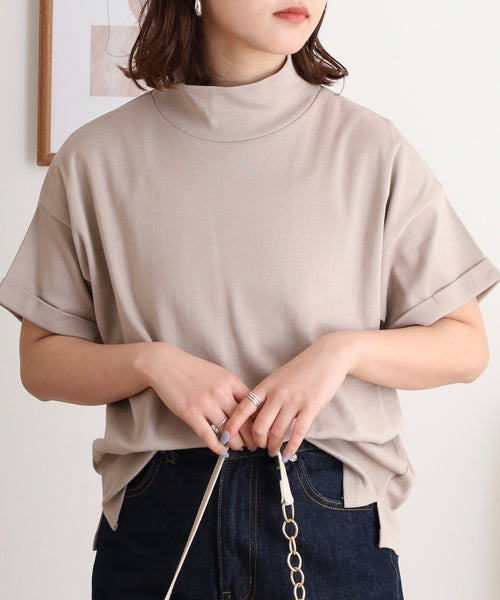 ハイネック半袖カットソー