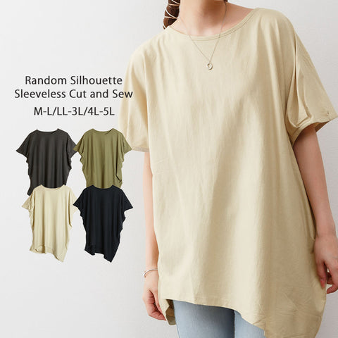 ゆったりシルエット ランダムカットソー  M/L/LL/XL/XXL/3L/4L