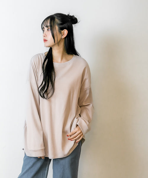 ドルマンスリーブテールカットワイドロングカットソー