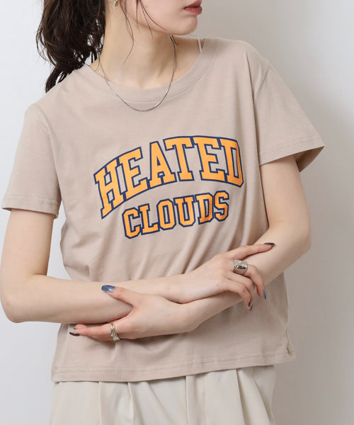 オーバーサイズシルエットショート丈ロゴプリントTシャツ