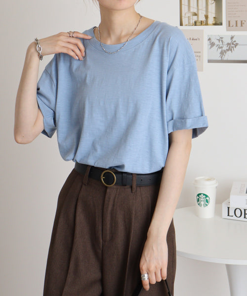 オーバーサイズUネックTee