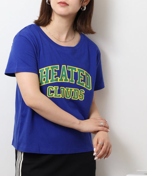 オーバーサイズシルエットショート丈ロゴプリントTシャツ