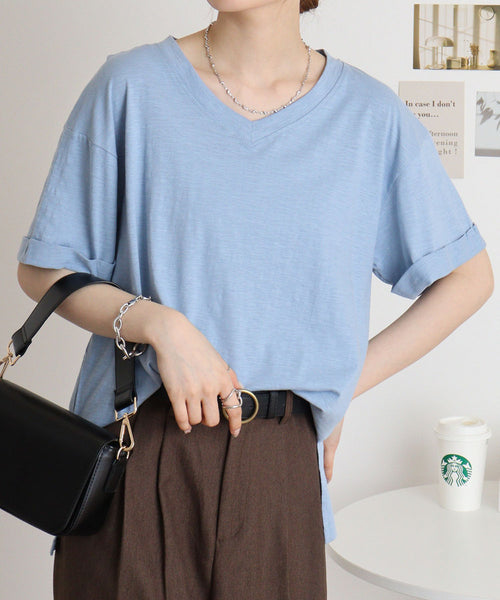 オーバーサイズVネックTee