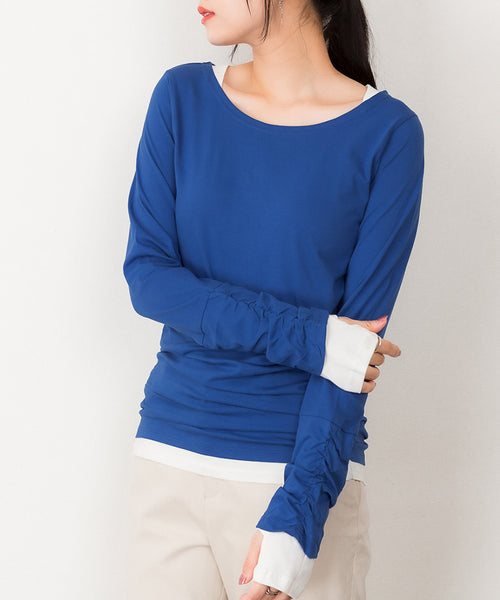 フェイクレイヤードロングTシャツ