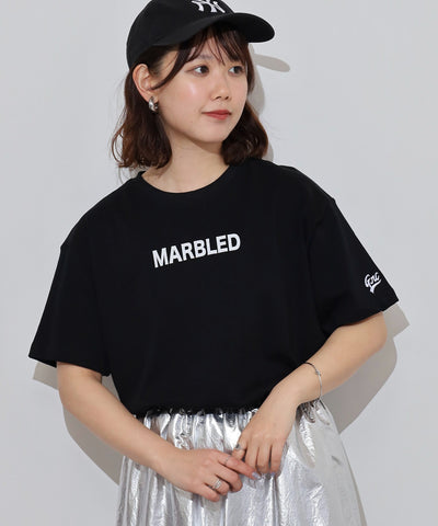 胸元袖刺繍ロゴデザインヘビーウェイトTシャツ