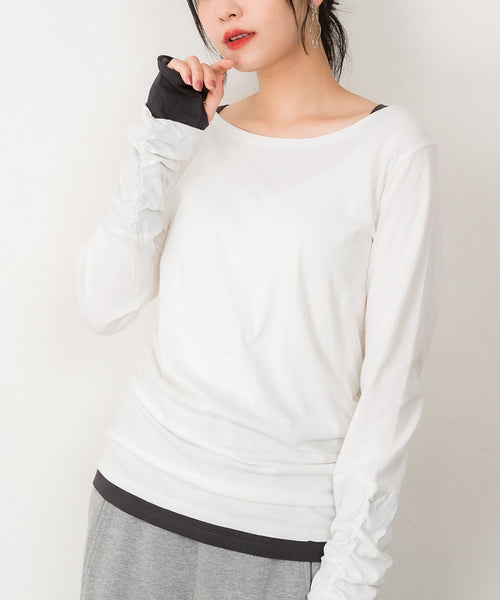 フェイクレイヤードロングTシャツ