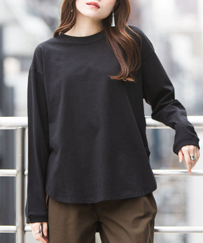 天竺ラウンドヘムロンTシャツ