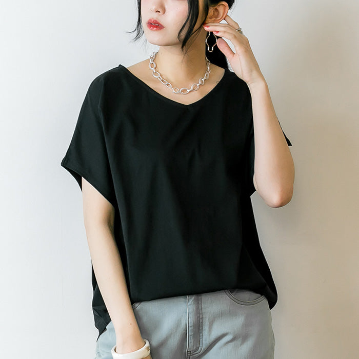 VネックドルマンTシャツ カットソー レディース インナー トップス