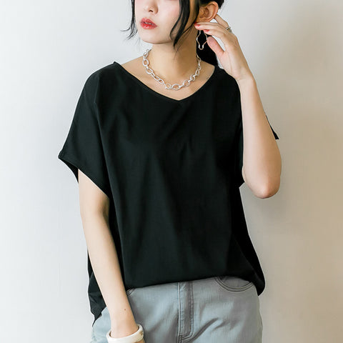 VネックドルマンTシャツ カットソー レディース インナー トップス