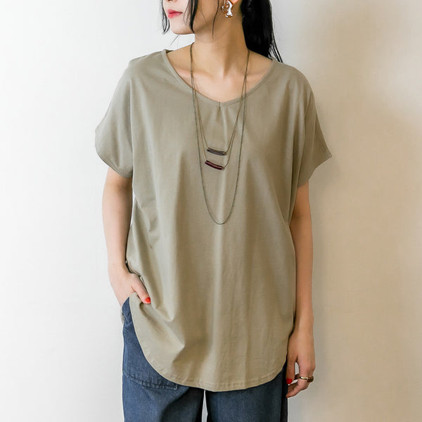 VネックドルマンTシャツ カットソー レディース インナー トップス