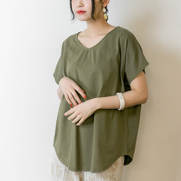 VネックドルマンTシャツ カットソー レディース インナー トップス
