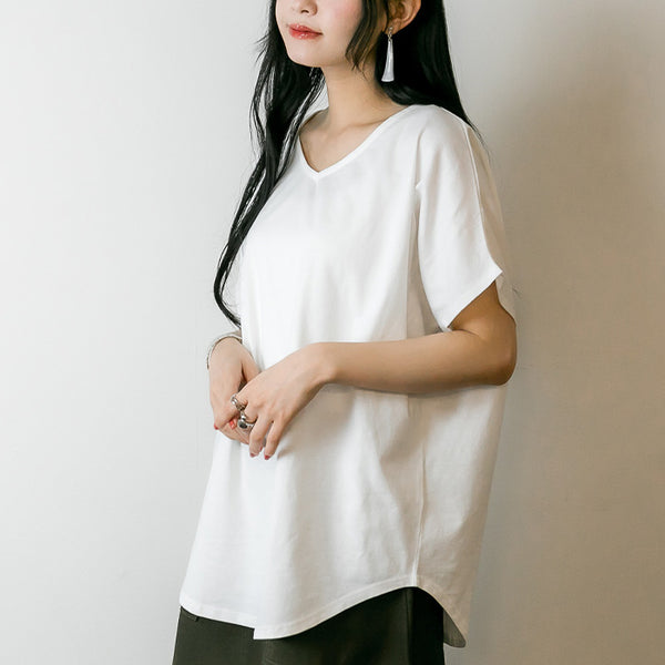 VネックドルマンTシャツ カットソー レディース インナー トップス