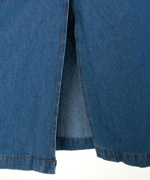 デニムジャンバースカート 綿100％ オールインワン サロペット オーバーオール ゆったり リラックス デザイン 可愛い 大きいサイズ ビッグサイズ ビッグシルエット ブルー インディゴ ネイビー 青 M L XL XXL LL 3L 4L