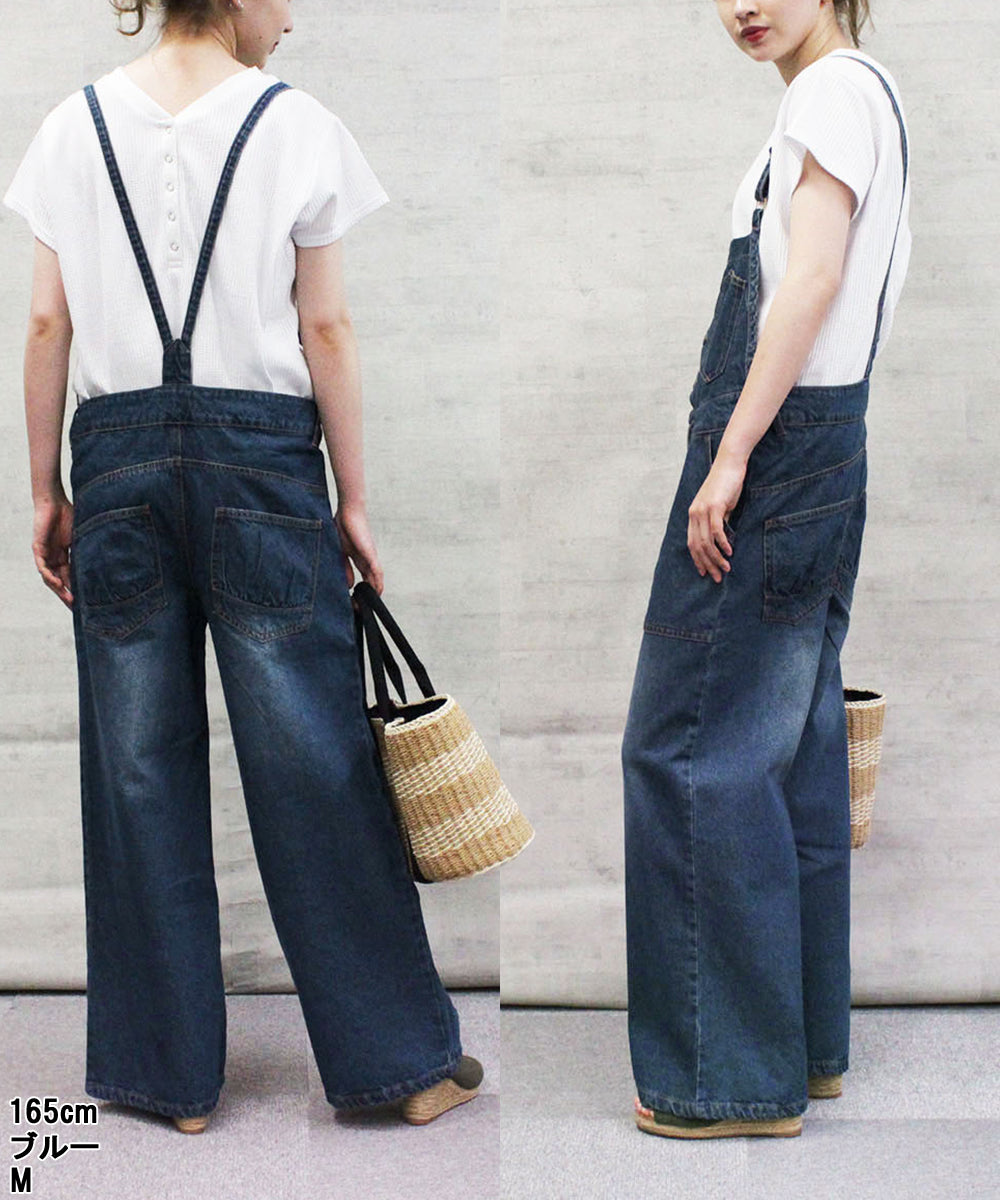 レディースファッション通販 M L LL 3L 4L サロペット ワイド
